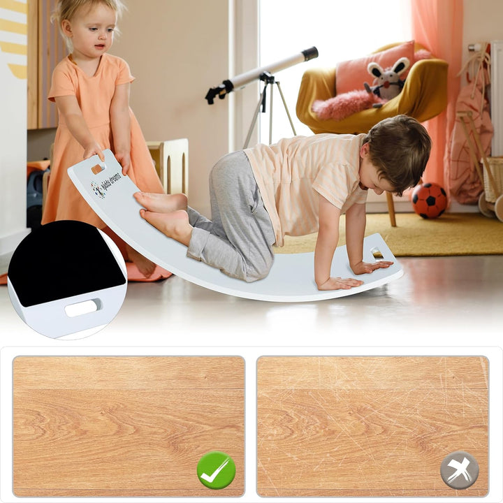 CCLIFE Balance Board Kinder Holz, Kleinkind Wackelbrett mit EVA matte, Montessori Spielzeug Balanceb