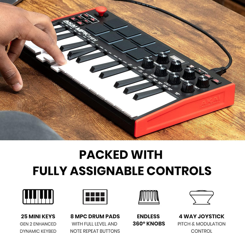 AKAI Professional MPK Mini MK3 & M-Audio BX3 – 25-Tasten USB MIDI Keyboard Controller, Drum Pads und