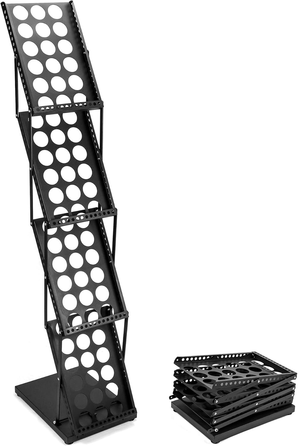 QWORK® A4 prospektständer, flyer aufsteller, faltbar, schwarz