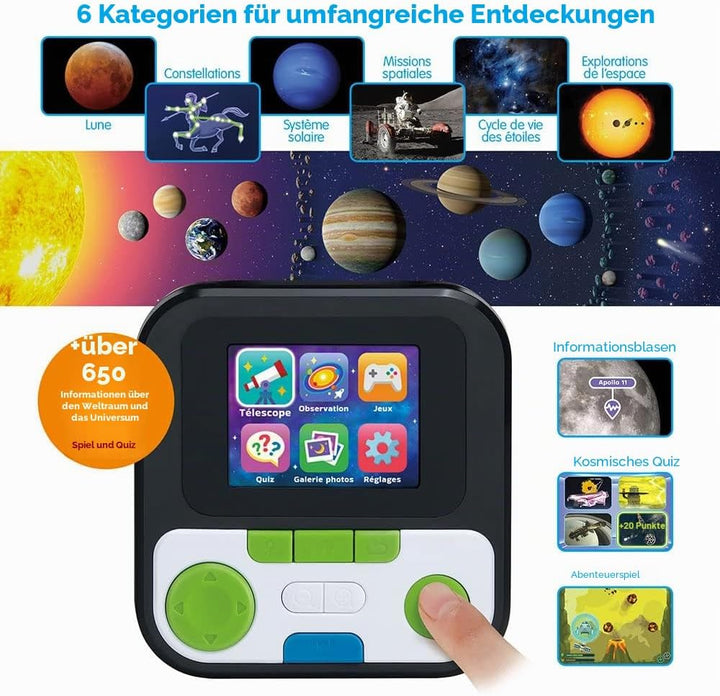 VTech - Genius XL Interaktives Video-Teleskop für Kinder mit digitalem Farbdisplay, Fotos und Videos