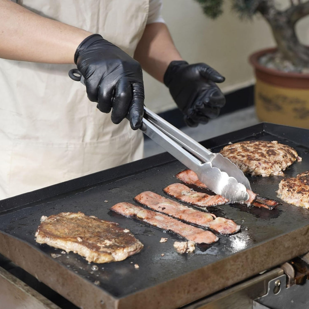 onlyfire Smash Burger Set inkl. Grillspachtel aus Edelstahl, Plancha Spachtel, Gusseisen Burgerpress