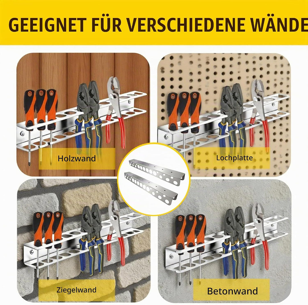 2 Stück Zangenhalter Wandhalterung Set,40 cm Edelstahl Wandhalterung Werkzeug,Werkzeug Wandhalter mi