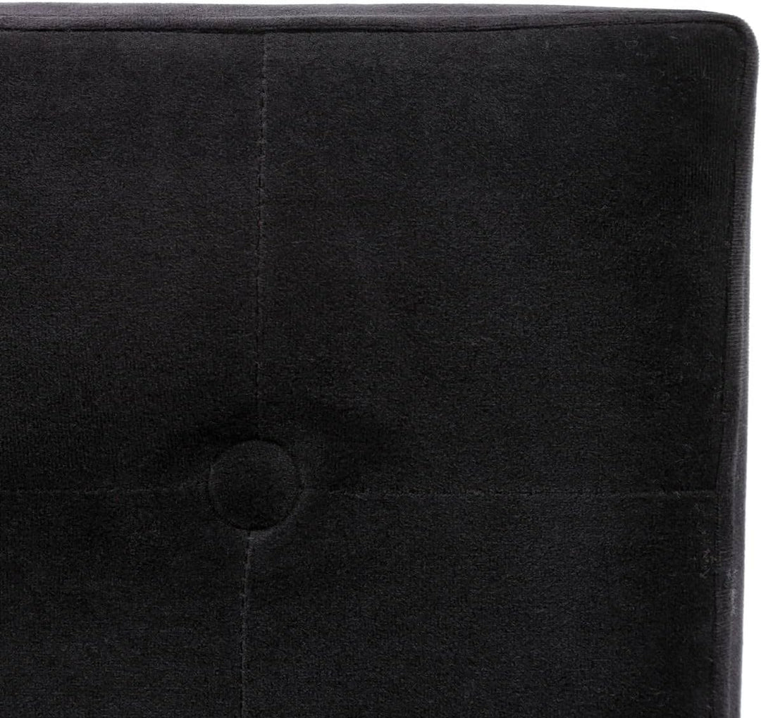 Sitzpuff aus schwarzem Samt "Lysander", Schwarz
