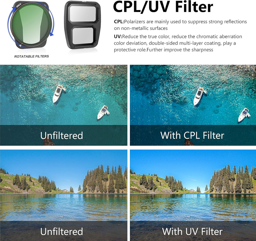 STARTRC Air 3 ND Filter, Polfilter Kamera Objektiv Filter Set kompatibel für DJI Air 3 Zubehör (UV C