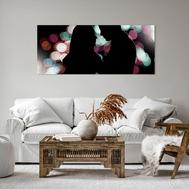 Wandbilder Dekoration Wohnzimmer Paar Liebe Beziehung Panorama Bilder auf Leinwand 120x50cm Leinwand