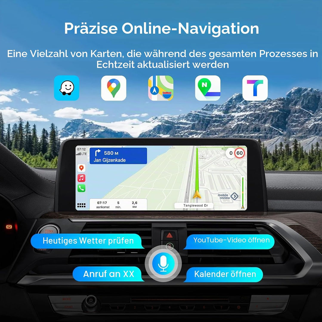 EZoneTronics Wireless CarPlay &amp; Android Auto Retrofit Kit Decoder Box für BMW mit NBT System Kabello