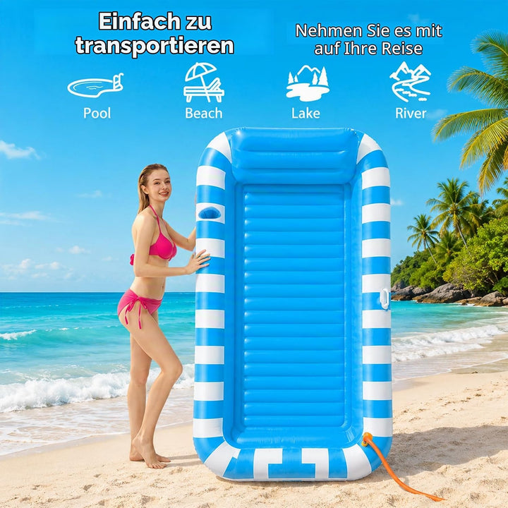 Luftmatratze Pool Erwachsene,Aufblasbar Schwimmmatratze mit Eingebautem Sprinkler,Pool Aufblasbares