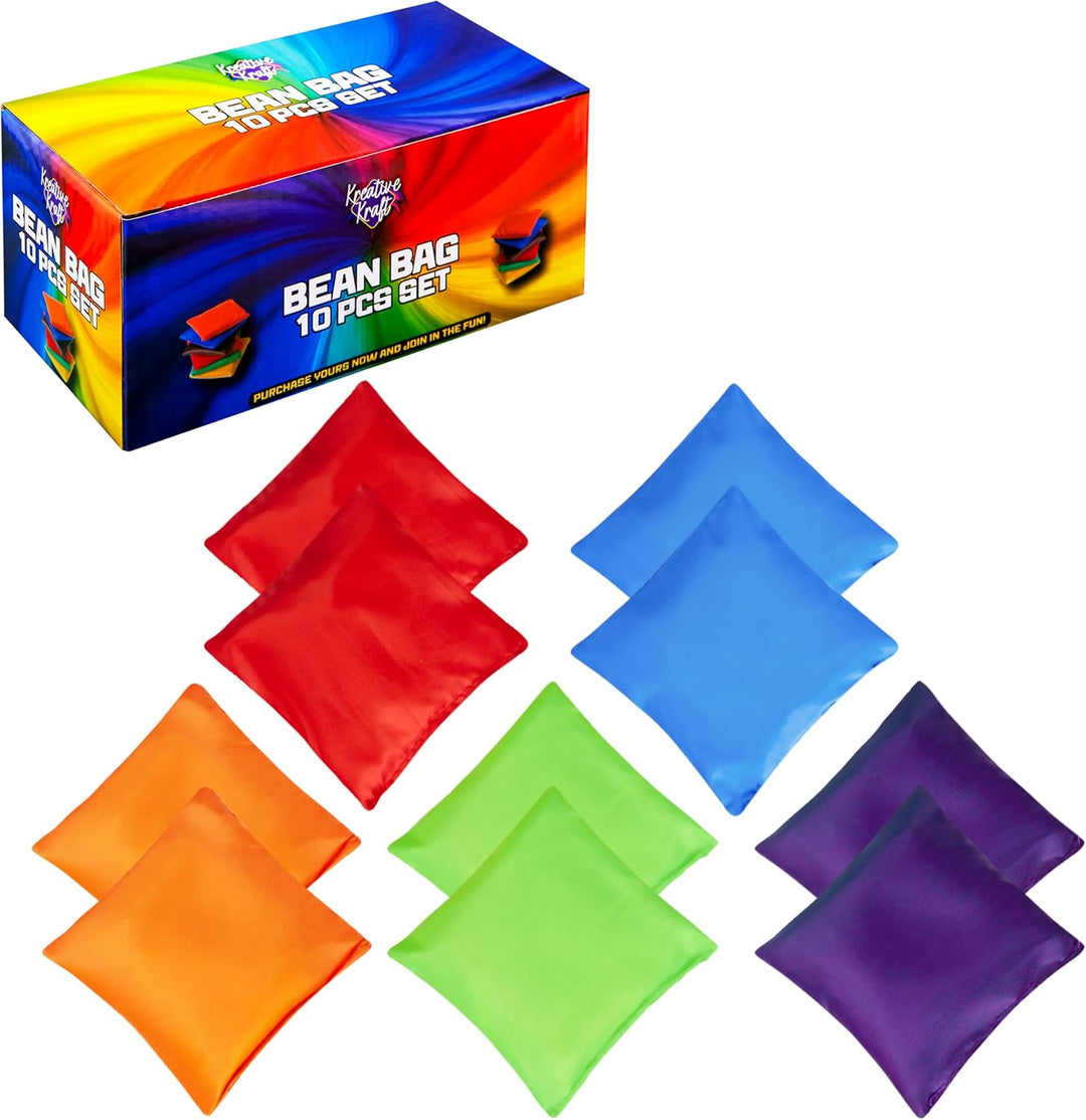 KreativeKraft Cornhole Säckchen, 10er- oder 20er-Pack Bunte Bean Bags - Outdoor Spiele für Kinder 10