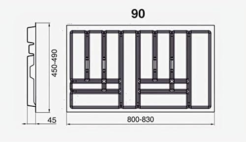 ALUSFERA Besteckkasten für Schubladen 90cm - Besteckeinsatz - Praktisch Schubladen Ordnungssystem -