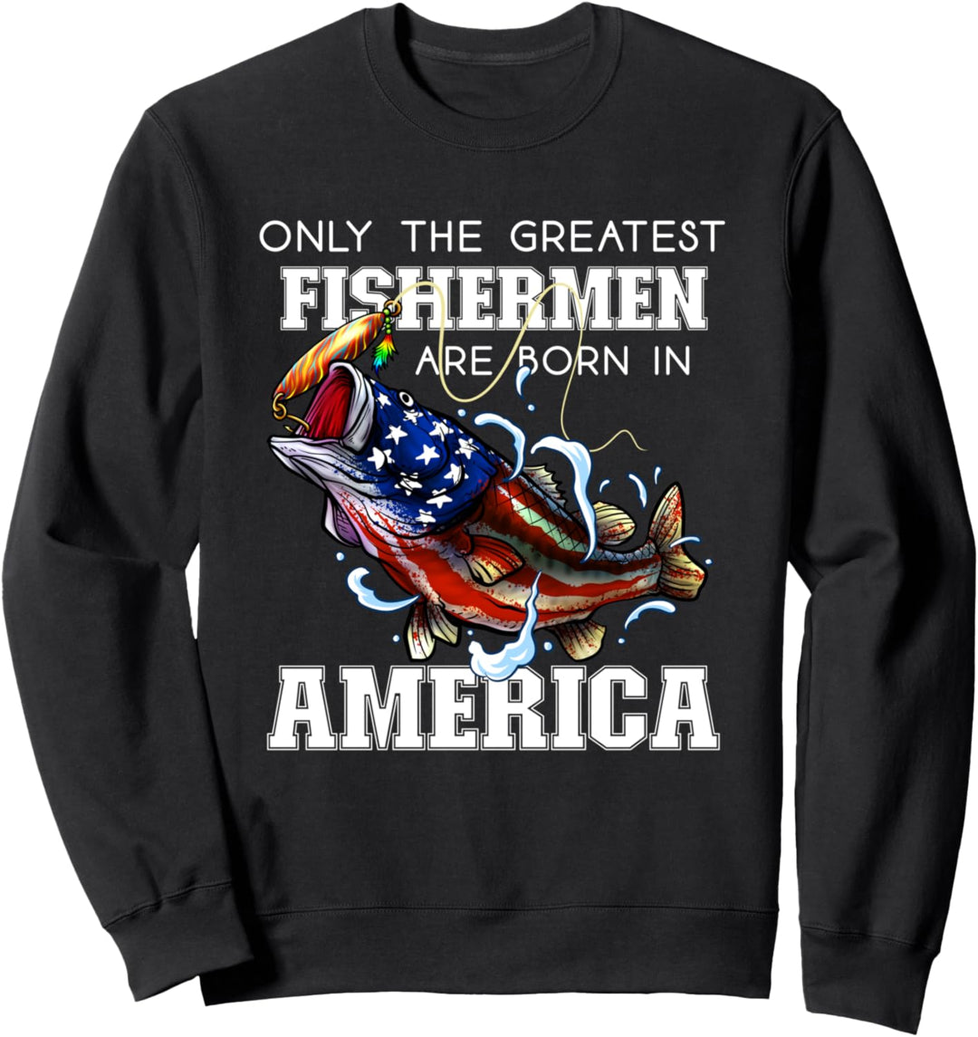 American Fishing Greatest Fisherman Amerikanische Flagge Sweatshirt