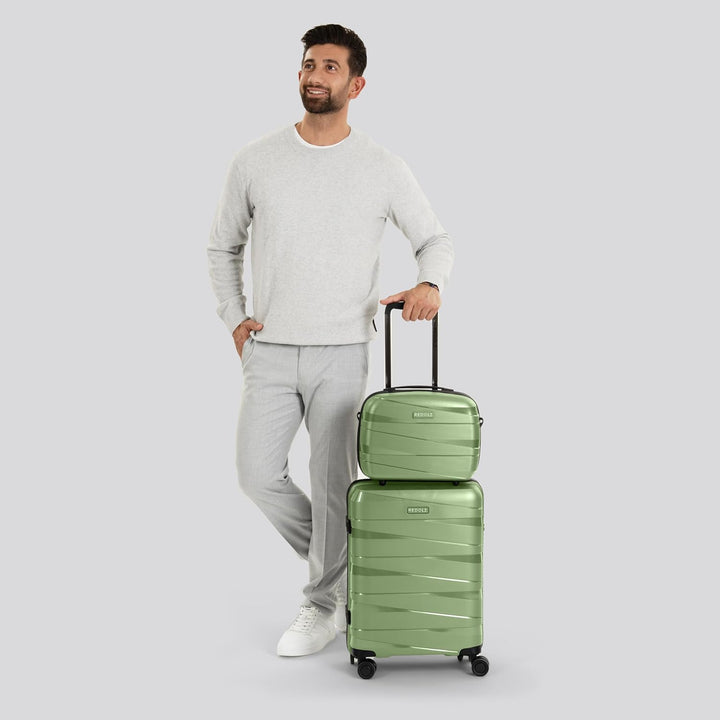 REDOLZ Hartschalen Handgepäck Kosmetik-Koffer | Stabiles Beauty-Case mit Aufsteckfunktion | 34 x 17