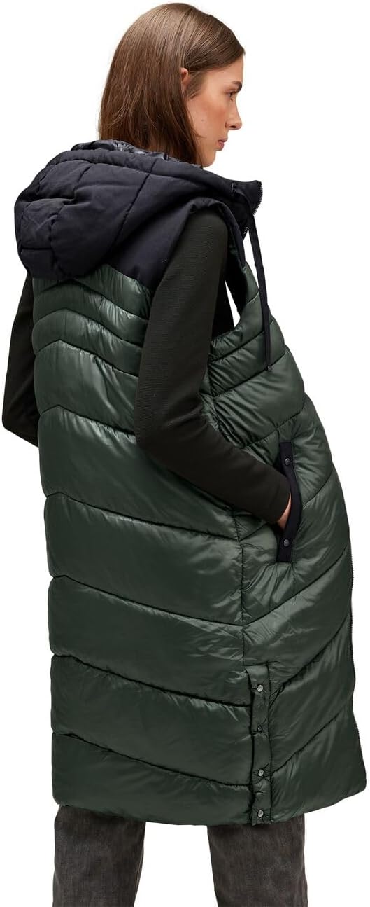 Street One Damen Lange Materialmix Weste 42 Dark Verdant Green, 42 Dark Verdant Green