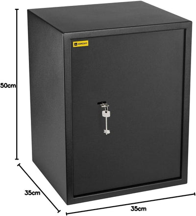 Homesafe HV50K Tresor Safe mit Schlüssel-Schloss, 50x35x35cm (HxWxD), Carbon Satin Schwarz, 50x35x35