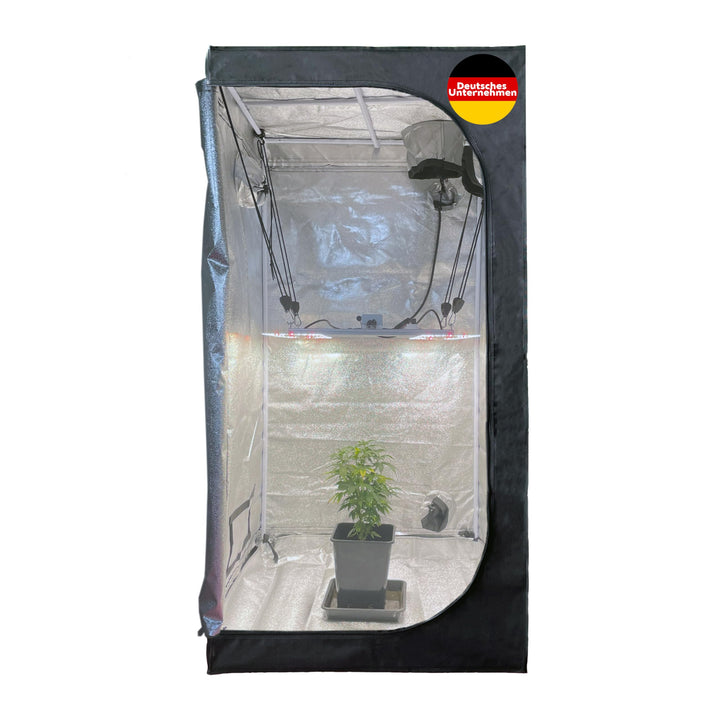 by Crescience Growzelt 80 x 80 x 160 cm Anbauzelt, Metall-Strangel, Hochreflektierendes 600 D anzuch