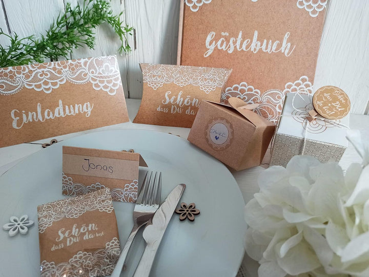 Logbuch-Verlag 100 Gastgeschenke Schachteln Hochzeit SCHÖN DASS DU DA BIST Geburtstag Gäste Geschenk