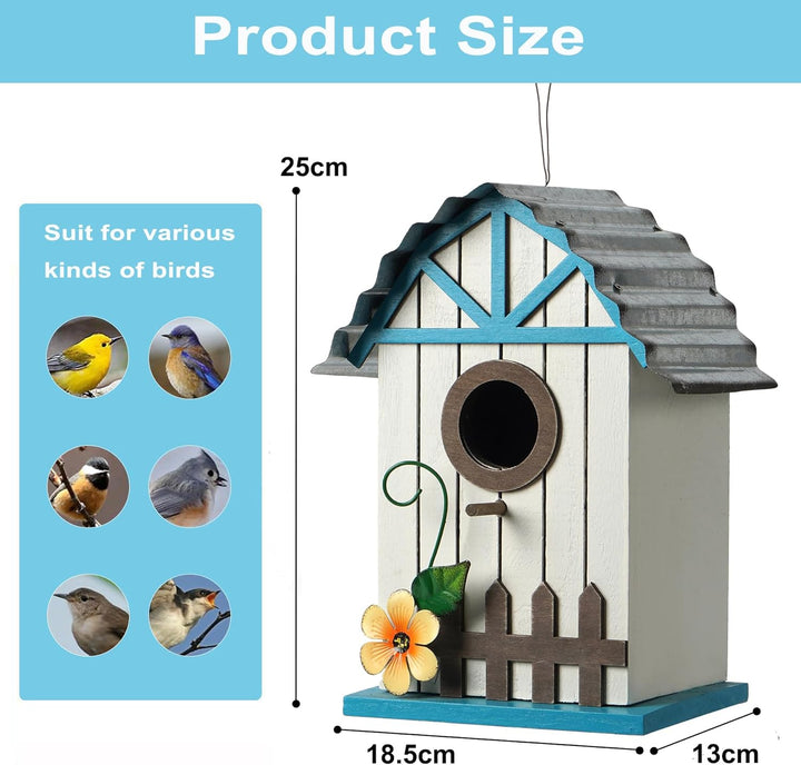 Optyuwah Vogelhaus Holz Nistkasten, Vogelvilla für Wildvögel Meisen, zum Aufhängen Indoor als Dekora