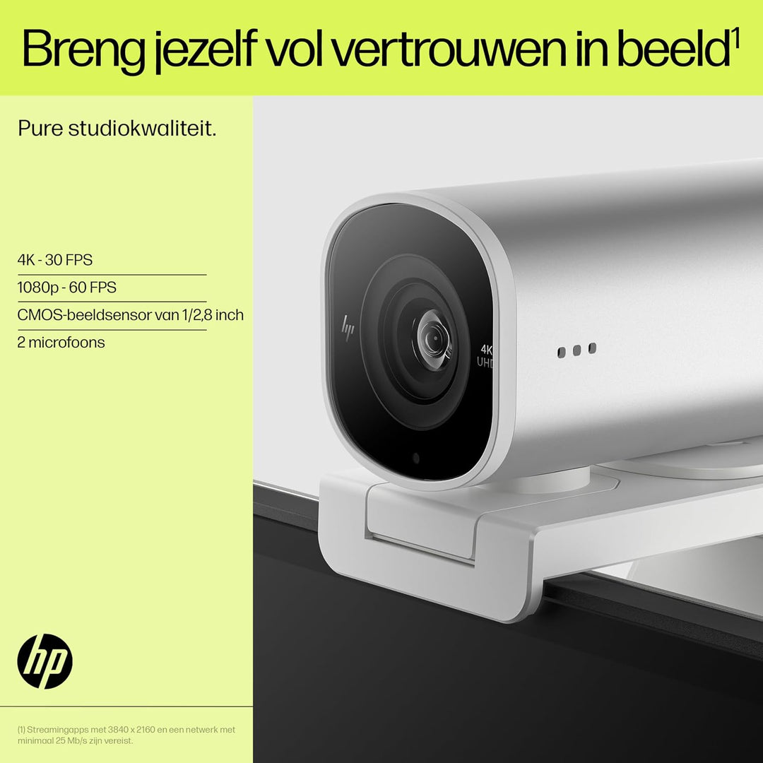 HP CONSUMER. 960 4K Streaming Webcam UHD Auflösung 60 FPS 100° Sichtfeld 360° schwenkbar KI unterstü