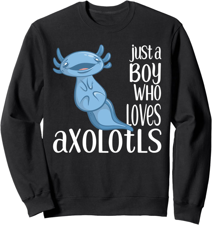 Just a Boy Who Loves Axolotls Funny Axolotl Sweatshirt
