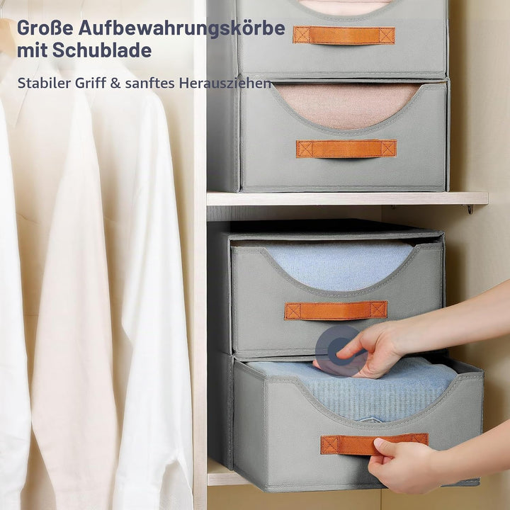 DIMJ Schubladen Ordnungssystem Schubladenboxen - 4 Stück Aufbewahrungsbox Faltboxen Organizer Schubl