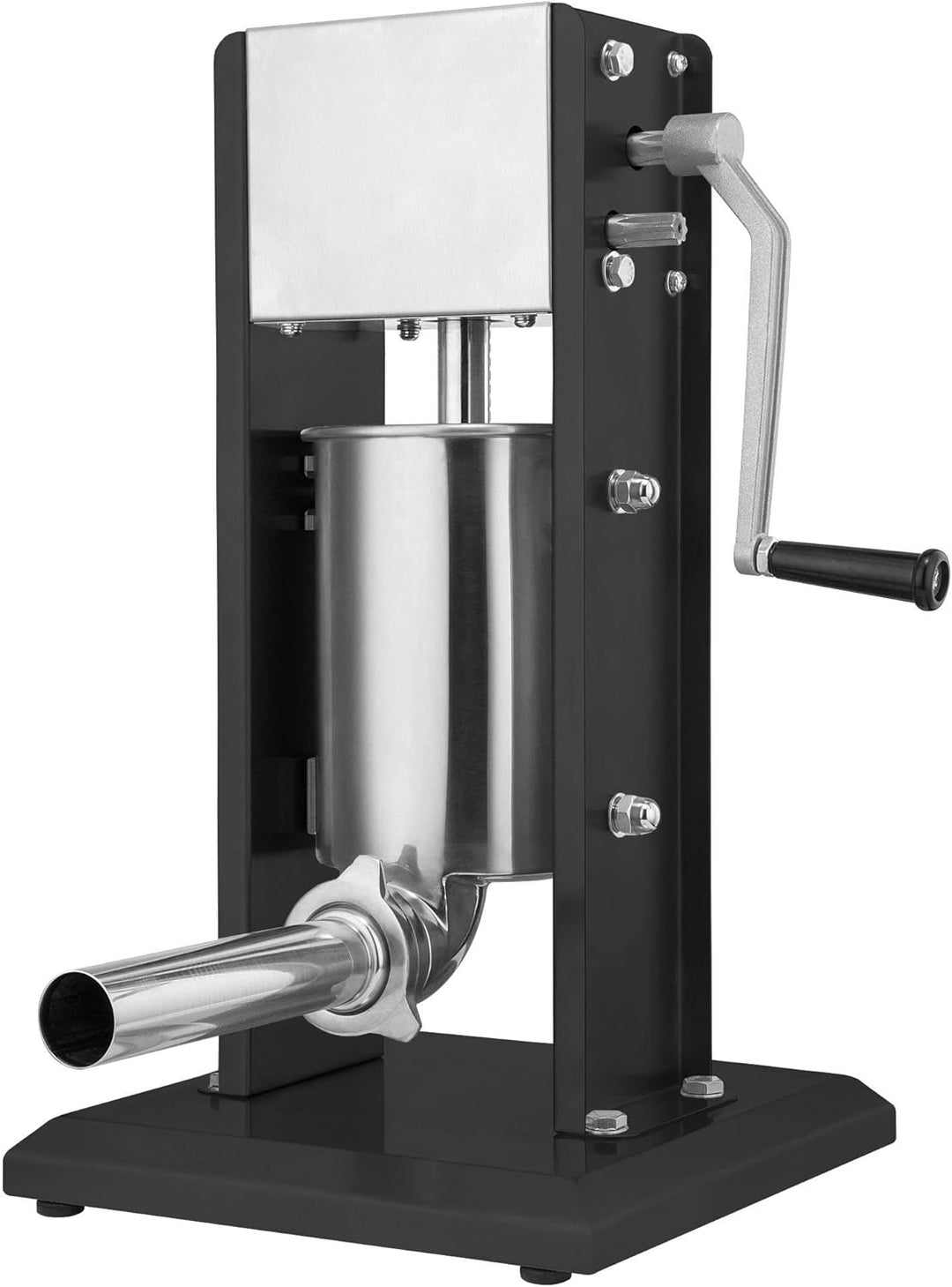 Zelsius Profi Wurstfüllmaschine aus Edelstahl (3 Liter, Schwarz) + vier verschiedene Füllrohre, Wurs