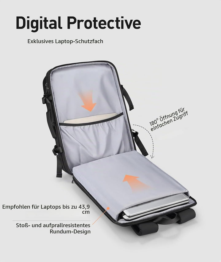 MARK RYDEN Business Rucksack Erweiterbar 20L-35L Hydrophobes Gewebe zum Mitnehmen Laptop für 17,5-Zo