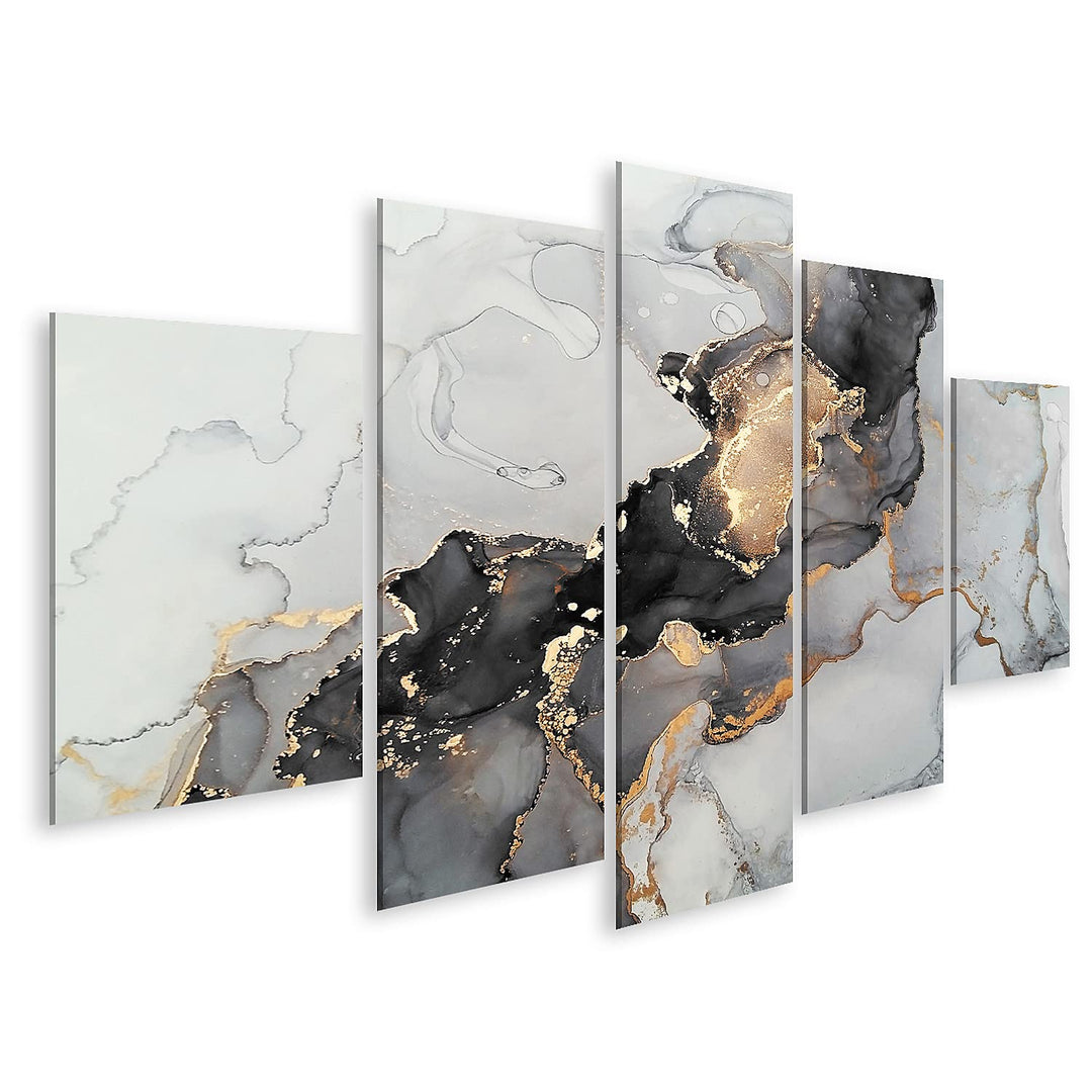 islandburner Bild auf Leinwand Abstrakt Luxus Fluid Art - Leinwand Bilder in verschiedenen Formaten