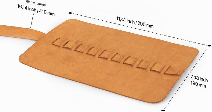 Londo Echtleder Stifterolle, Federmäppchen - Elegante Roll-up Stifterolle, Bleistift Wrap, Mäppchen,