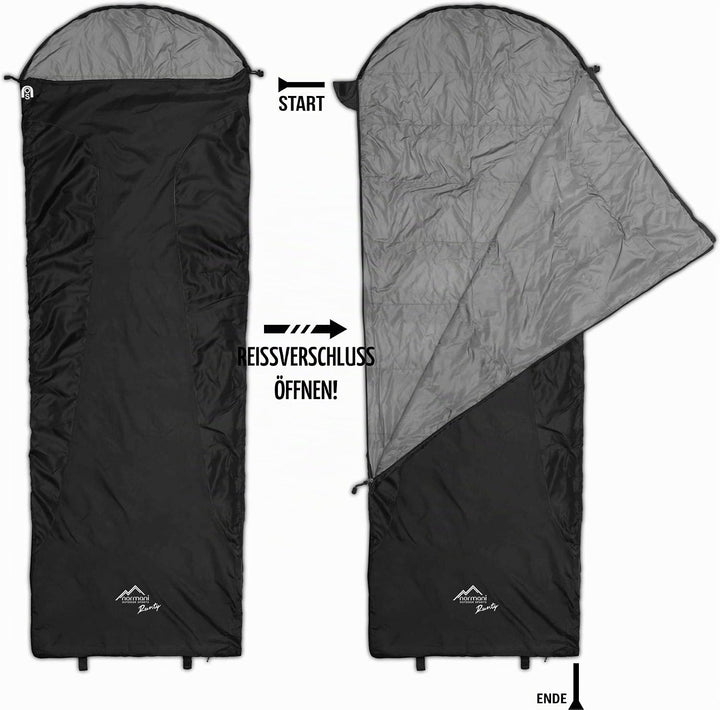 normani Ultralight Schlafsack Runty KOMPAKTE GRÖssE! 3D Mikrofaser Microtech Füllung, wasserdichter