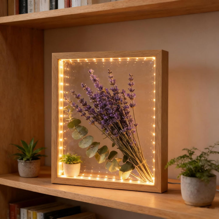 HanYun 3D Bilderrahmen Zum Befüllen mit LED, 21.5X26.5cm Bilderrahmen n tiefer 3.8cm, Objektrahmen 3