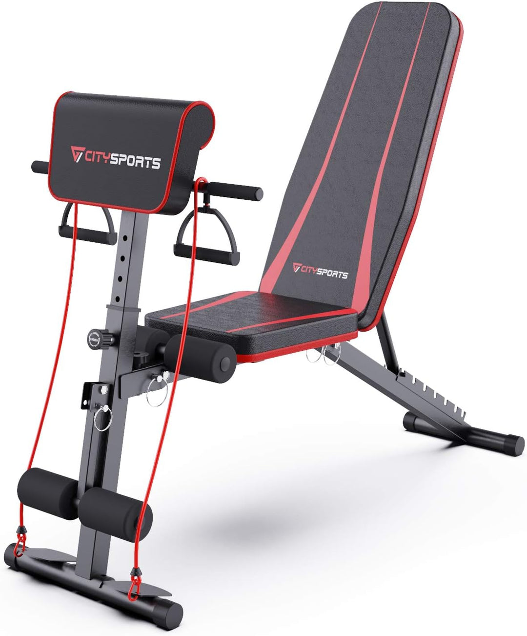 Hantelbank, Klappbar Heimtraining Fitness, Fitnessbank, Trainingsbank mit Gewichten, Multifunktion H