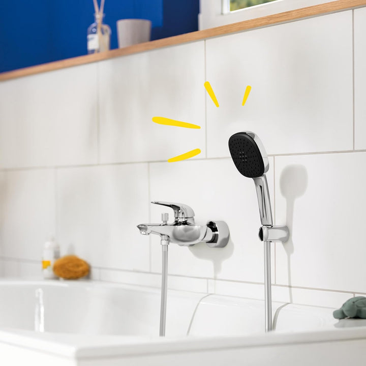 GROHE Vitalio 110, Duschkopf mit Schlauch und Halterung, wassersparend, 8l pro Min (Handbrause 2 Str