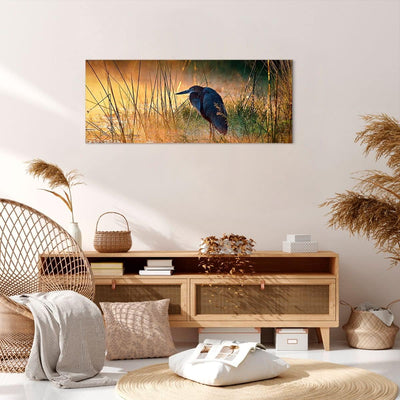 Panorama Bilder auf Leinwand 100x40cm Leinwandbild Vogel Natur Wasser Gross Wanddeko Bild Schlafzimm