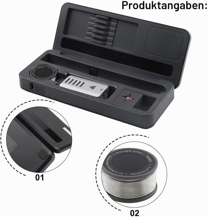 Hs-02 Smart Soldering Iron Kit, Mobile Workbench Storage Box With Type-C Charging, 9-24V DC Temperat