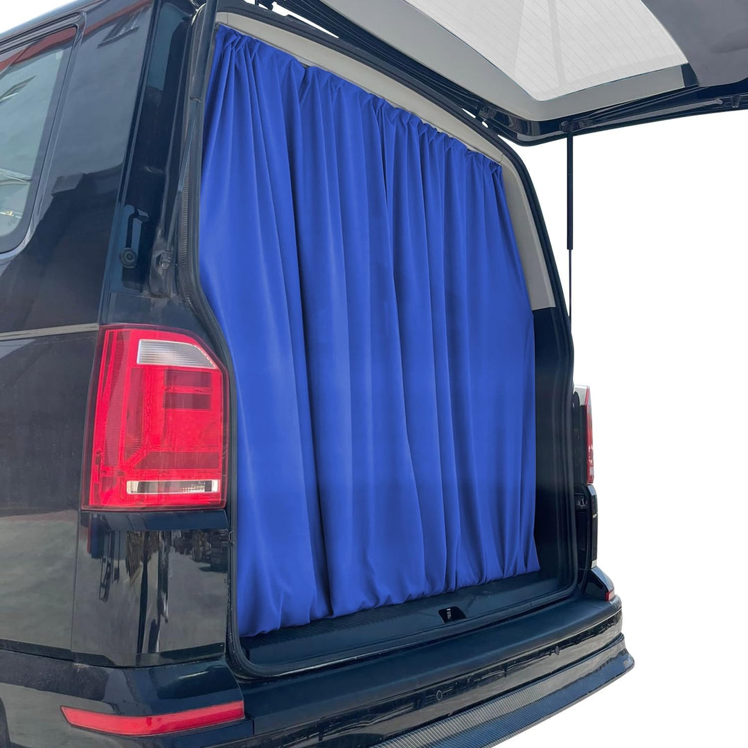 OMAC Heckklappe Gardinen Sonnenschutz Vorhänge kompatibel mit VW Multivan T7 L1 L2 Blau 2tlg, Blau /