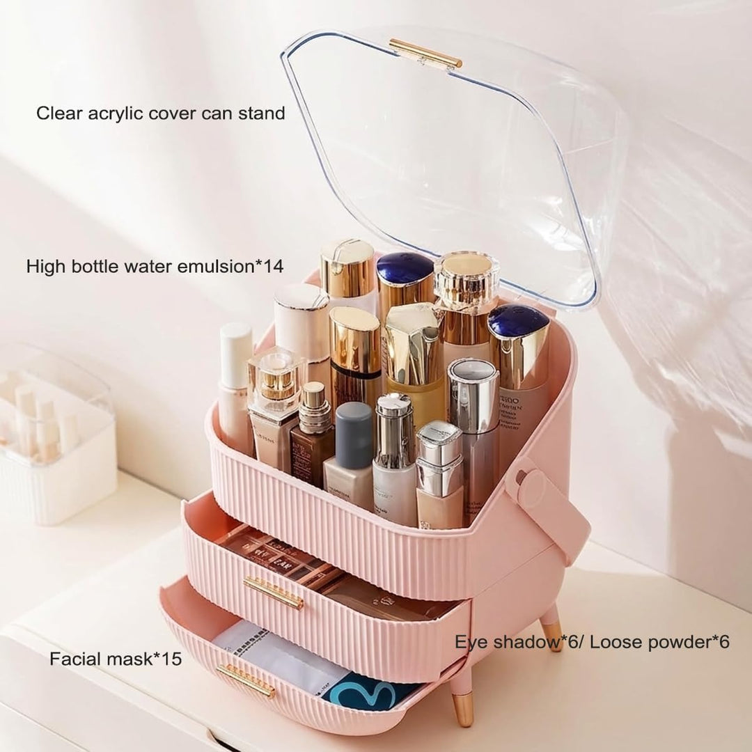 Make Up Organizer, Hautpflege Organizer für Schminktisch, tragbare Kosmetik Vitrine, Make up Caddy f