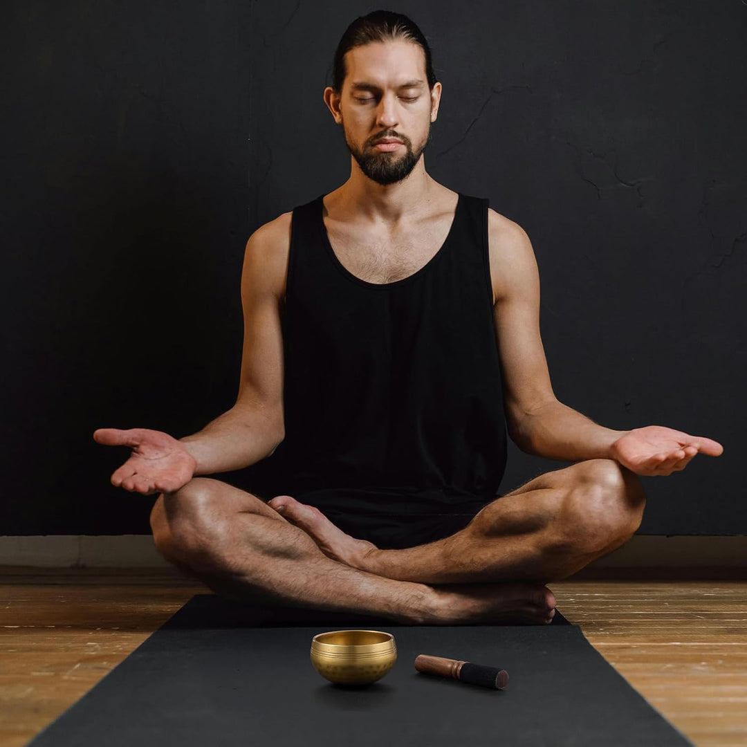 Tibetische Klangschalen Set Ø8cm, Klangschale klein für Yoga Meditation und Entspannung, Hand gehämm