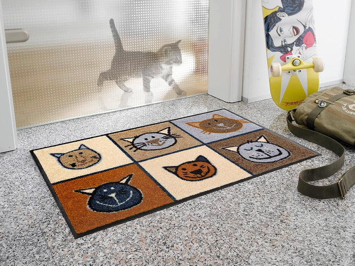 wash+dry Fussmatte, Miau Miau 50x75 cm, innen und aussen, waschbar