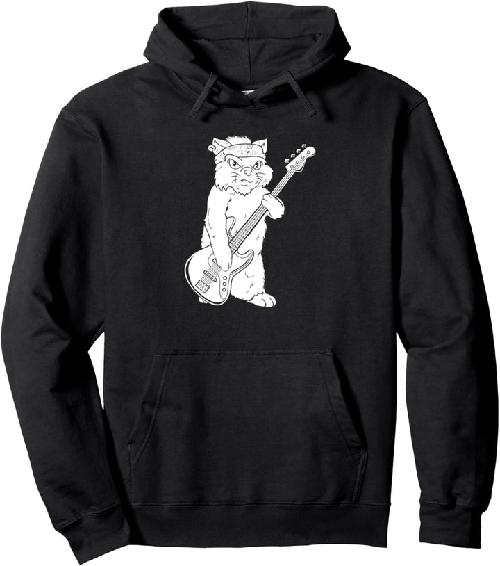 Basser Katze Gitarre Gitarrist Ebass - Basshead Bass Bassist Pullover Hoodie