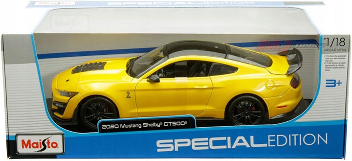 Maisto Mustang Shelby GT500 (2020): Modellauto im Massstab 1:18, Türen, Kofferraum und Motorhaube zu