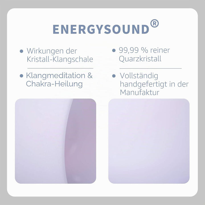 ENERGYSOUND 432 Hz B Krone Chakra Frosted Quarz Kristall Singschale 8 Zoll (20 cm)