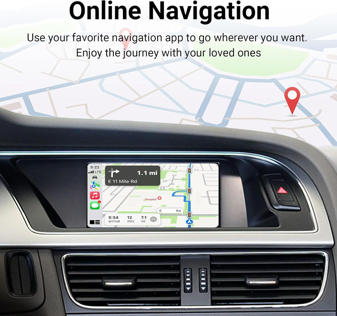 EZoneTronics Wireless CarPlay & Android Auto Retrofit Kit Decoder Box für Audi A4/A5/Q5 2009-2017 mi