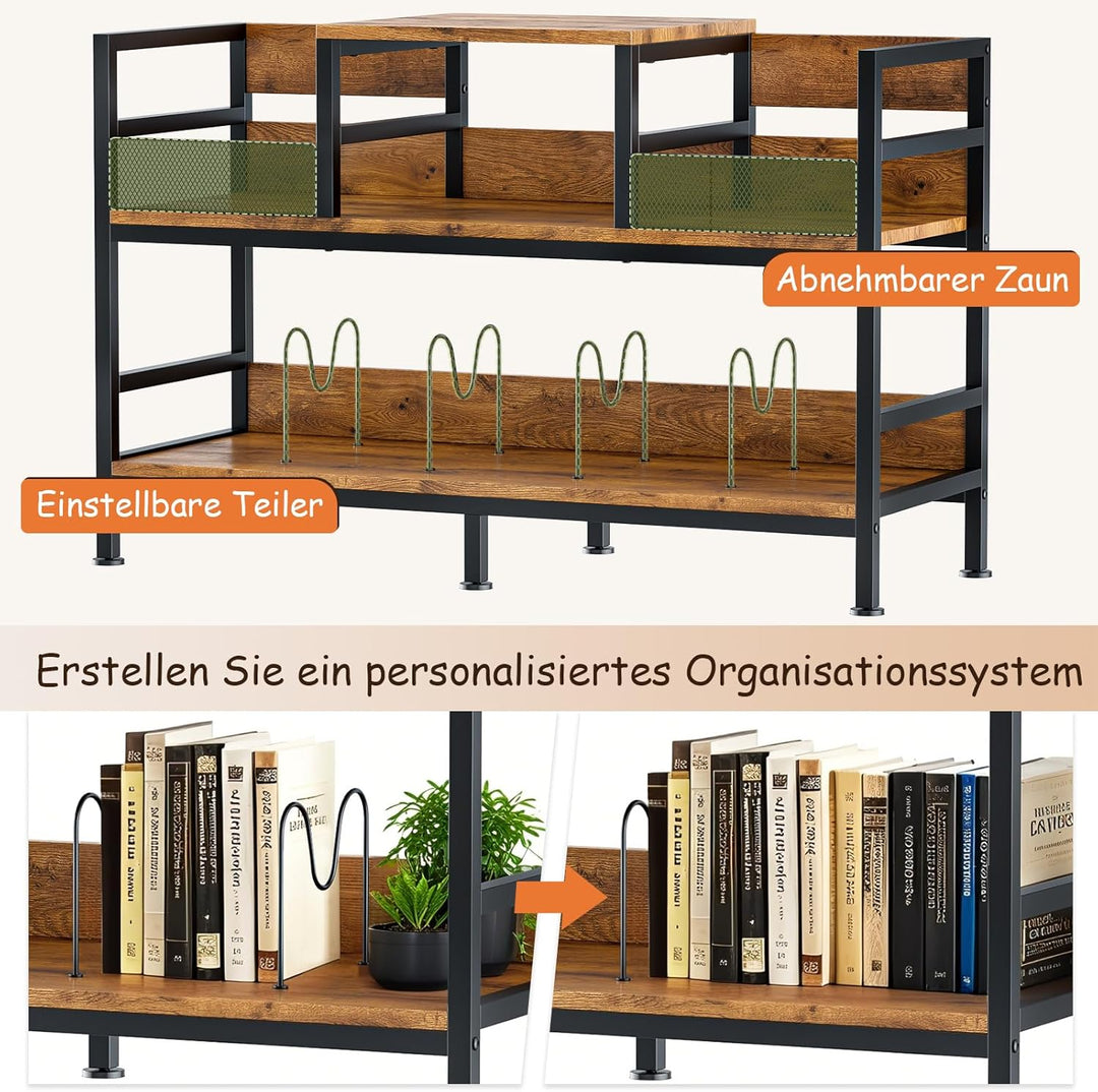 KZOBYD Plattenspielerständer, Schallplatten Regal mit Ablage, 3-Ebenen Plattenspieler Tisch Plattenh