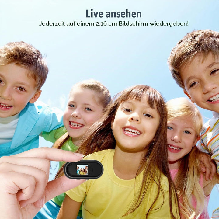 Mini Action Cam mit 64G Speicherkarte, 1080P HD und 130° Weitwinkel, Tragbare Kabellose Magnet Actio
