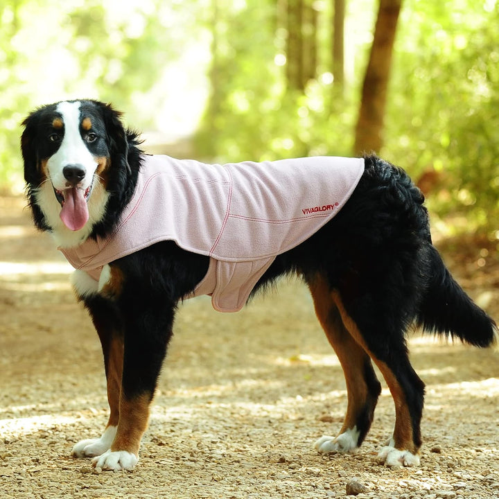 VIVAGLORY Hunde-Fleeceweste, Hundepullover für Kaltes Wetter für Grosse Hunde, Verstellbare Winterkl