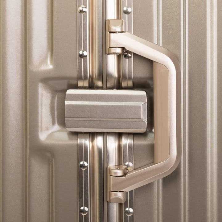 Travelhouse London Koffer Gold S-55cm, L-55cm · 2er-Set · Alu-Rahmen · Polykarbonat Hartschale · Han