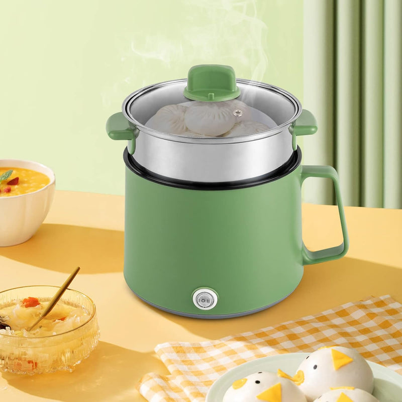 Elektrische Hot Pot Topf mit Dampfgarer, Tragbare Antihaft Kochtopf Multifunktion Elektrotopf mit Do