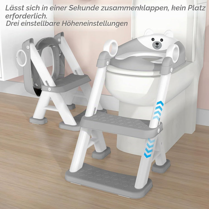 Toilettensitz Kinder mit Treppe, 2-in-1 kinder toilettensitz ür ab Kleinkinder Jungen und Mädchen, U
