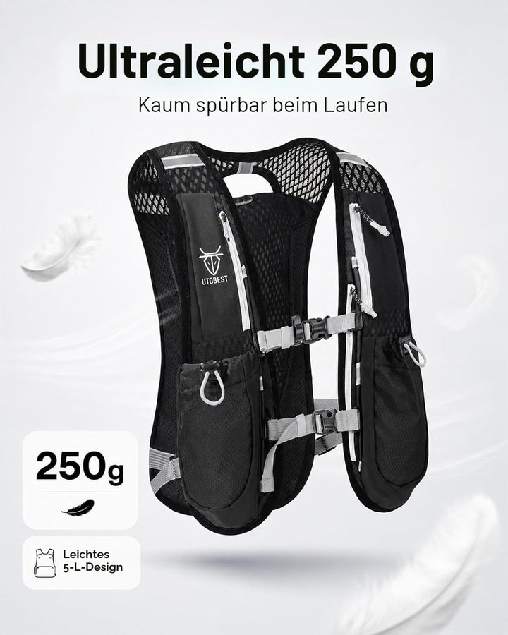 UTOBEST Trinkrucksack 5L Herren Damen Ultraleicht Laufrucksack für Laufen,Marathon,Jogging,Radfahren