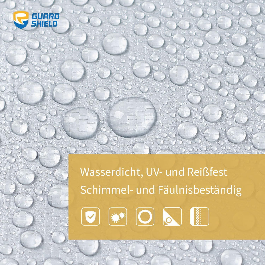 GUARD SHIELD Abdeckplane mit Ösen Wasserdicht 5m x 5m Grau Plane Gewebeplane 160g/㎡ Schutzplane Allz