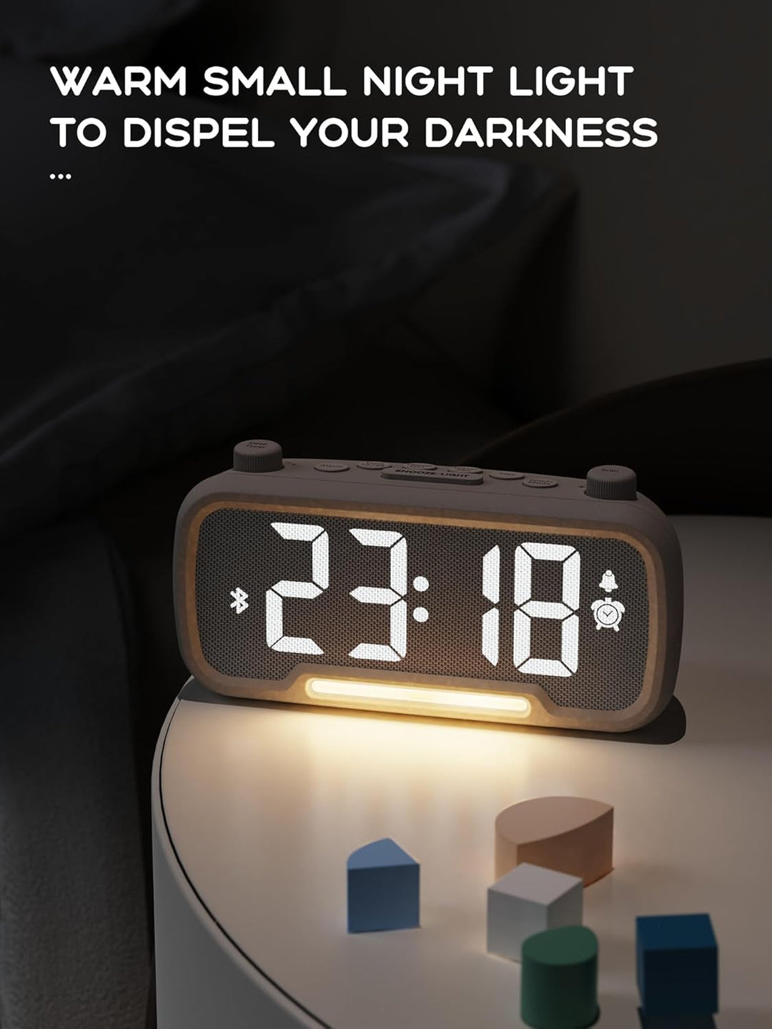 ROCAM Wecker Digital mit Bluetooth Lautsprecher, Radiowecker für das Schlafzimmer Digital Uhr Tischu